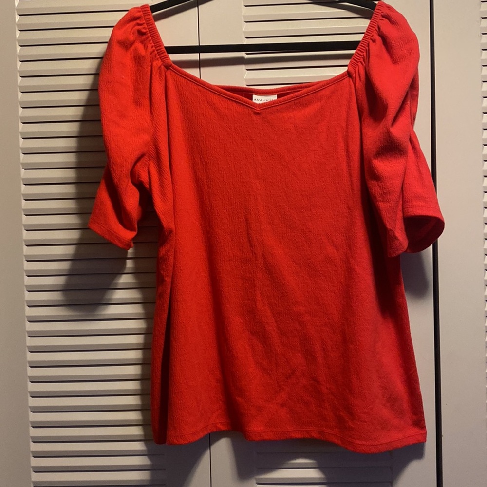 Ava & Viv Red Blouse 1X NWT